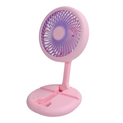 USB Rechargeable Portable Fan With LED Light Heavy Duty & Foldable Fan With Charging Port Home, Outdoor, Temple - Image 4