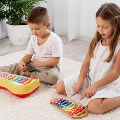 2 in 1 Baby Piano Xylophone Toy for Toddlers, 5 Multicolored Key Keyboard Xylophone Piano, Preschool Educational Musical Learning Instruments Toy for Baby Kids Girls Boys 3+ Years (1 Pc) - Image 6