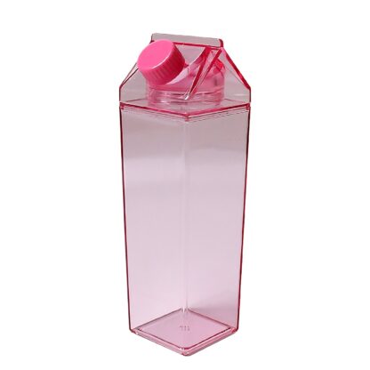 Plastic Milk Carton Colorful Clear Water Bottle, 17 Oz Portable Milk Box Leakproof Square Juice Bottle for Outdoor Sports Travel Camping - Image 4