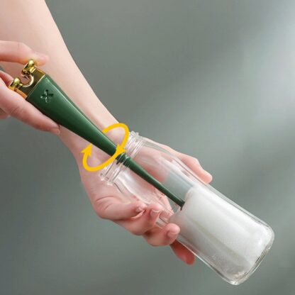 Multifunctional Silicone Bottle Cleaning Foam Brush with Plastic Long Handle (1 Pc) - Image 8