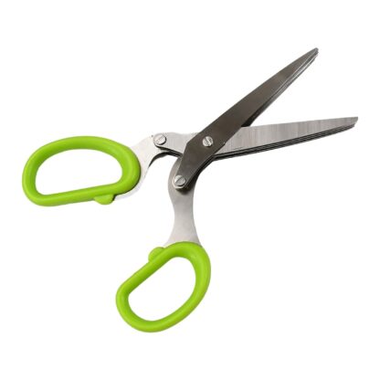 Herb Cutter Scissors 5 Blade Scissors Kitchen Multipurpose Cutting Shear with 5 Stainless Steel Blades & Safety Cover & Cleaning Comb Cilantro Scissors Sharp Shredding Shears Herb Scissors Set - Image 4