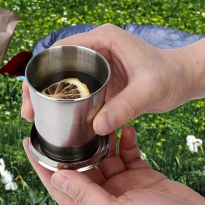 2 in 1 Camping Folding Cup with Keychain (1 Pc) - Image 8