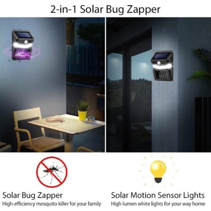 Bug Zapper Outdoor 2 in 1 Solar Mosquito Zapper Lamps (1 Pc) - Image 9