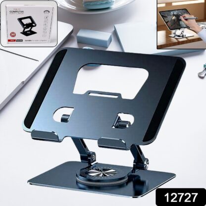 Aluminum Alloy 360°Rotating Bracket, Adjustable Laptop Stand, Portable Foldable Ergonomic Laptop Support - Image 2