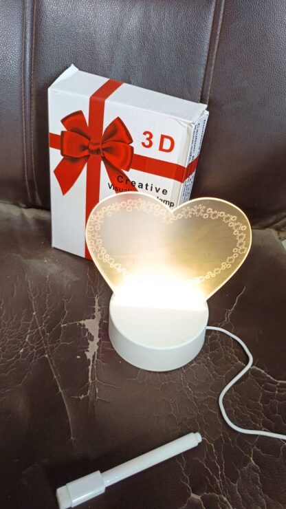 Creative Visualization Lamp 3 D Acrylic Decorative Lamp for Creative Keeps Notes Drawing Table Lamp for Home Decor / Bedroom / Gift / Office Decoration / Erasable Board (Heart-Shape / 1 pc) - Image 7