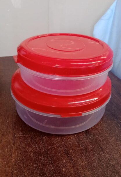 Round Plastic Big & Small Storage Container Box (PACK OF 2) - Image 5