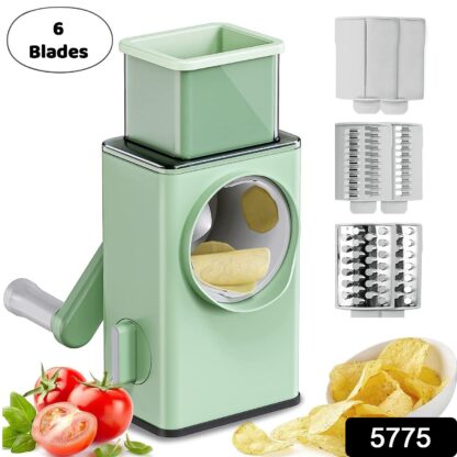 Stainless Steel Vegetable Chopper with 6 Blades - Kitchen Mandoline Slicer - Image 2