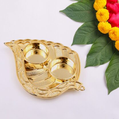 Leaf Shape Special Puja Thali (1 Pc / Mix Design) - Image 8