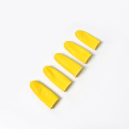 Finger Caps, Silicone Finger Protectors Sleeves (Finger Cots / 5 Pcs Set / yellow) - Image 5