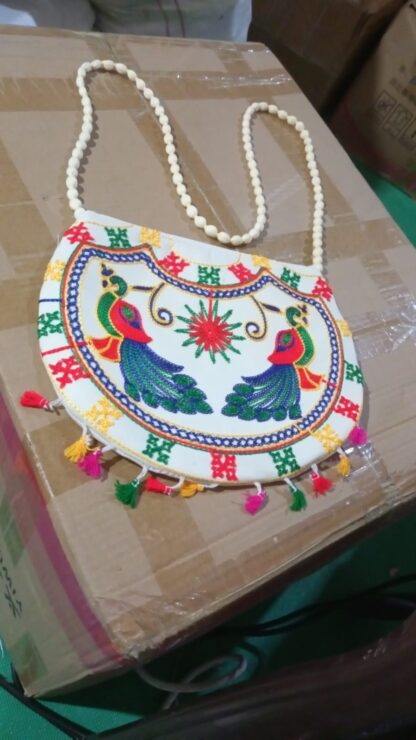 11 inch Handcrafted Cotton Embroidered Shoulder Bag for Girls & women (1 Pc) - Image 7