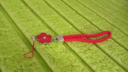 Flower Shape metal alloy pendant Nylon Braided leather hand strap lanyard phone (1 Pc / Multicolor) - Image 7