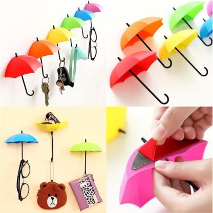 Multipurpose Umbrella Key Hat Holder Wall Hanging Hook Multicolor - Image 7