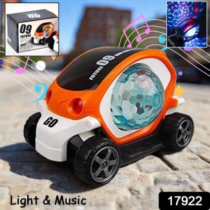 Plastic 360 Degree Rotating Stunt Car Toy for Kids - Bump and Go Action with 4D Lights and Music, Plastic Mini Car with Disco Ball (1 Pc / Battery Not Included) - Image 2