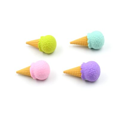 Cone Eraser for Girls & Boys / Eraser for School B'Day Return Gift Party Doughnut Lollipop Ice Cream Theme Shape Erasers Pencils Set for Kids Educational Stationary kit, School Supplies (1 Set 4 Pc) - Image 4