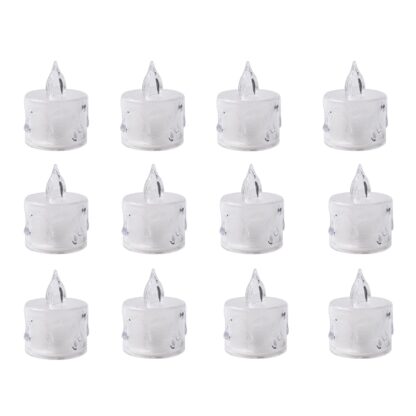 12 Pcs Flameless and Smokeless Decorative Acrylic Candles Transparent Led Tea Light Candle for Gifting, House, Diwali, Christmas, Festival, Events Decor Candles - Image 3