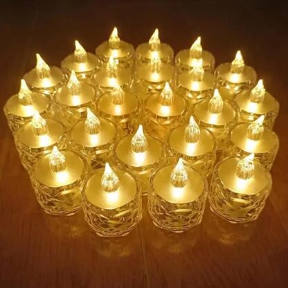 12 Pcs Flameless and Smokeless Decorative Acrylic Candles Transparent Led Tea Light Candle for Gifting, House, Diwali, Christmas, Festival, Events Decor Candles - Image 5