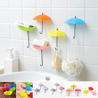 Multipurpose Umbrella Key Hat Holder Wall Hanging Hook Multicolor - Image 6