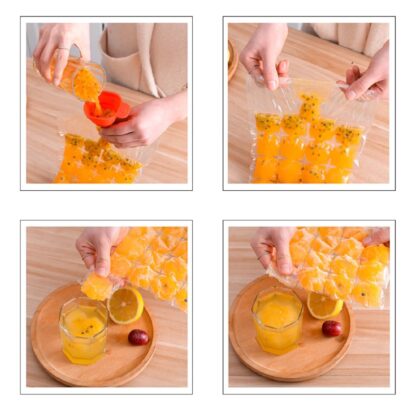 Disposable Ice Cube Bags, Stackable Easy Release Ice Cube Mold Trays Self-Seal Freezing Maker,Cold Ice Pack Cooler Bag for Cocktail Food Wine - Image 3