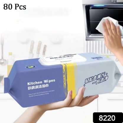 Kitchen Cleaning Wipes | Strong Decontamination Kitchen Wipes | Disposable Kitchen Wet Wipes Household Cloth Towel For Removing Grease Stains And Cleaning Glass (Pack of 80 Pcs) - Image 2