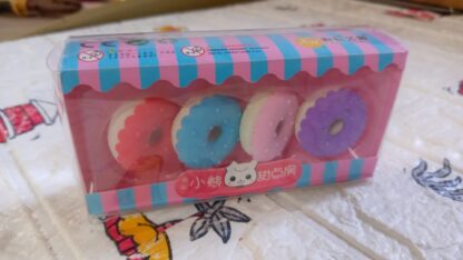 Donut Eraser for Girls & Boys / Eraser for School B'Day Return Gift Party Doughnut Lollipop Ice Cream Theme Shape Erasers Pencils Set for Kids Educational Stationary kit, School Supplies (1 Set 4 Pc) - Image 6