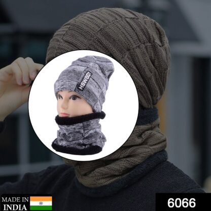 Ultra Soft Unisex Woollen Beanie Cap Plus Muffler Scarf - Image 2