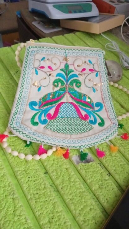 Handcrafted Cotton Embroidered Shoulder Bag / Purse for Girls & women (1 Pc / 9 Inch / Mix Desing) - Image 11