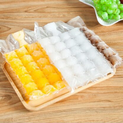 Disposable Ice Cube Bags, Stackable Easy Release Ice Cube Mold Trays Self-Seal Freezing Maker,Cold Ice Pack Cooler Bag for Cocktail Food Wine - Image 5