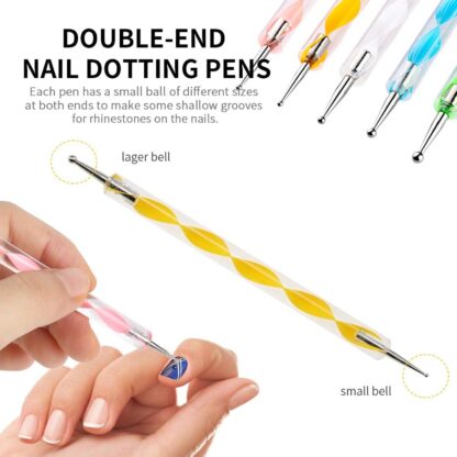 Nail Art Point Pen and Set Used by Women's for Their Fashion Purposes (Pack of 5Pcs) - Image 4