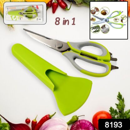 Multi-Purpose Kitchen Shears with Magnetic Holder, Stainless Steel, Red Multifunction Heavy Duty and Kitchen Scissors - Image 2