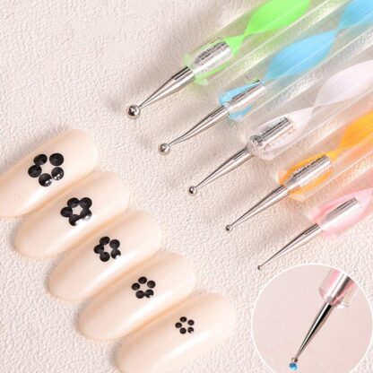 Nail Art Point Pen and Set Used by Women's for Their Fashion Purposes (Pack of 5Pcs) - Image 6