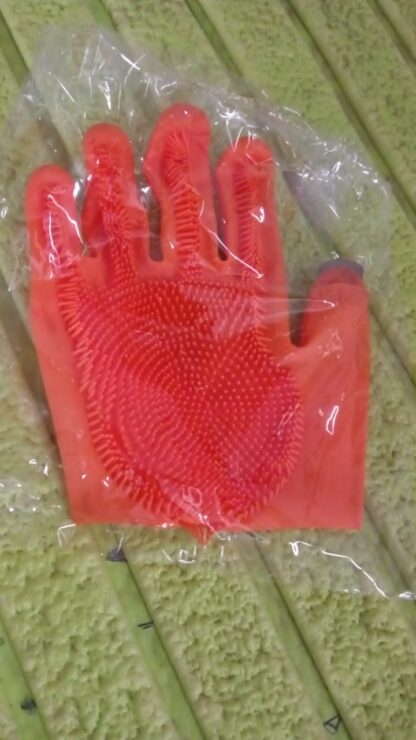 Gloves Magic Silicone Dish Washing Gloves With thumb knife finger protecor gears cutting vegetable (1 Pair) - Image 8