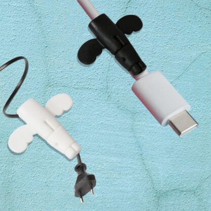 Silicone Data Cable Protector, Angel Data Cable Protective Cover, 2 in 1 Mobile Phone Cord Earphone Cord Saver Storage Tool - Image 6