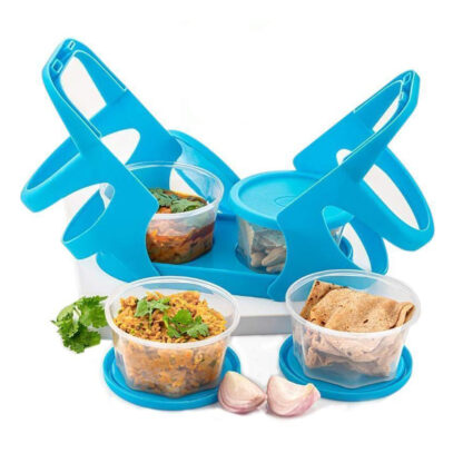 Lunch Box (200 ml each Container) with Attractive Stand - 4 pcs - Image 3