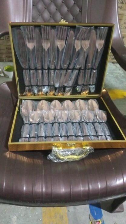 Kitchen Tableware / Flatware Sets Kitchen Forks Spoons with Gift Box (24 Pcs Set) - Image 11