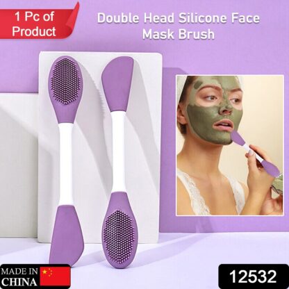 Double-headed Silicone Mask Brush Face Cleansing and Applying Mud Mask Beauty Salon Special Brush Smear Tool Facial Scrub Silicone Wash Scrubber Face Tools (1 Pc) - Image 2