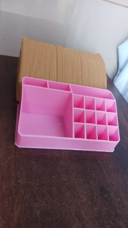 Makeup Organiser Cosmetic Makeup Lipstick Storage Box with Drawer Plastic Case Holder Skin Care Products (1 Pc) - Image 7