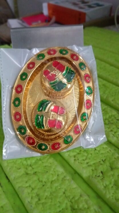 Oval Shape Special Puja Thali (1 Pc / Mix Design) - Image 10