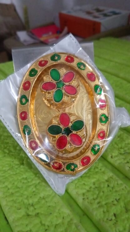 Oval Shape Special Puja Thali (1 Pc / Mix Design) - Image 9