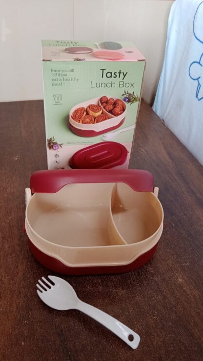 Airtight Food Grade Tiffin Box with 2 in 1 Spoon And 2 Compartment - Image 7