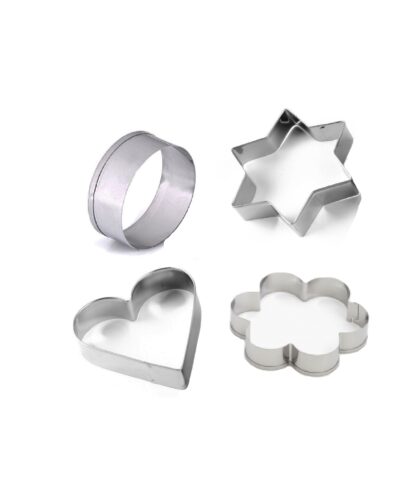 0827 Cookie Cutter Stainless Steel Cookie Cutter with Shape Heart Round Star and Flower (4 Pieces) - Image 7