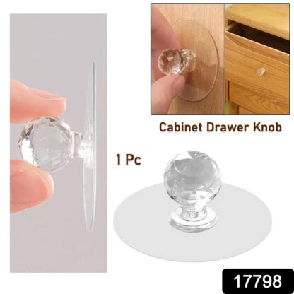 Clear Cabinet Drawer Knobs / Hook, Diamond Crystal Shaped Pulls Handles for Wardrobe, Kitchen, Cupboard, Bathroom Dresser, Furniture Door Window (1 Pc) - Image 2