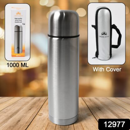 Vacuum Stainless Steel Double Wall Water Bottle, Fridge Water Bottle, Stainless Steel Water Bottle Leak Proof, Rust Proof, Cold & Hot Thermos steel Bottle| Leak Proof | Office Bottle | Gym | Home | Kitchen | Hiking | Trekking | Travel Bottle (1000 ML) - Image 2