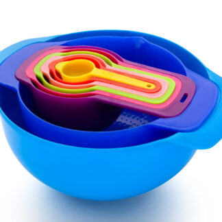 Nesting Mixing Bowls with Measuring Cups Set