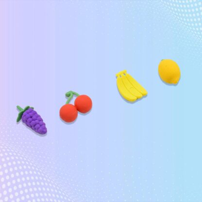 Mini Cute Vegetables and Fruits Erasers or Pencil Rubbers for Kids, 1 Set Fancy & Stylish Colorful Erasers for Children, Eraser Set for Return Gift, Birthday Party, School Prize, 3D Erasers  (4 pc Set) - Image 3