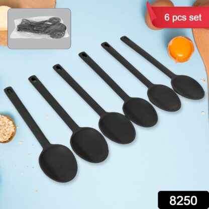 Multipurpose Silicone Spoon, Silicone Basting Spoon Non-Stick Kitchen Utensils Household Gadgets Heat-Resistant Non Stick Spoons Kitchen Cookware Items For Cooking and Baking (6 Pcs Set) - Image 2