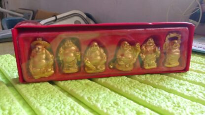 Golden Laughing Buddha Set Of Six Pieces Statue For Happiness, Wealth & Good luck Decor For Wealth and Success (6 Pcs Set) - Image 7