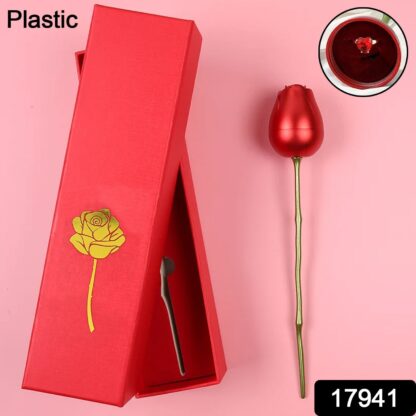 Plastic Red Rose Couple Rings Box-Fancy Rings Box (No Rings Included / 1 pc) - Image 2