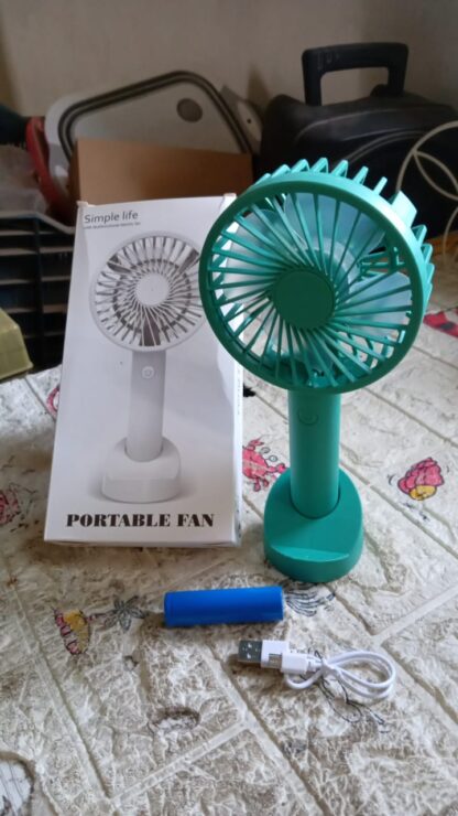 Portable Handheld Fan With 3 Speeds Battery Operated Fan Rechargeable Multi Colors As Base Phone Holder Fan (Battery Included) - Image 9