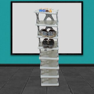 Foldable 8-layer shoe rack, space-saving storage