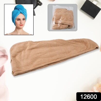 Microfiber Hair Wrap Towel Cap, Quick Turban Hair-Drying Absorbent Microfiber Towel / Dry Shower Caps (1 Pc) - Image 2